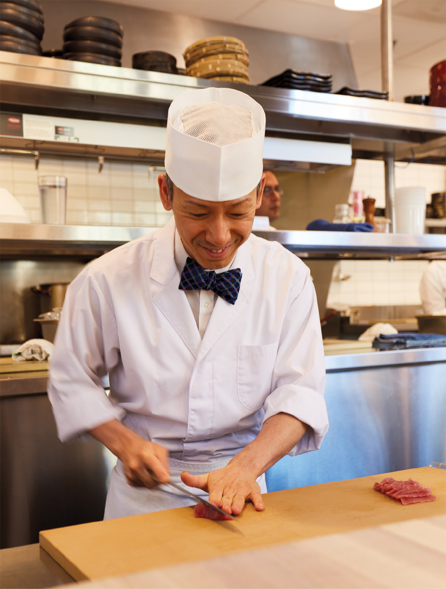 Chef Shigeyuki Furukawa preparing a meal.