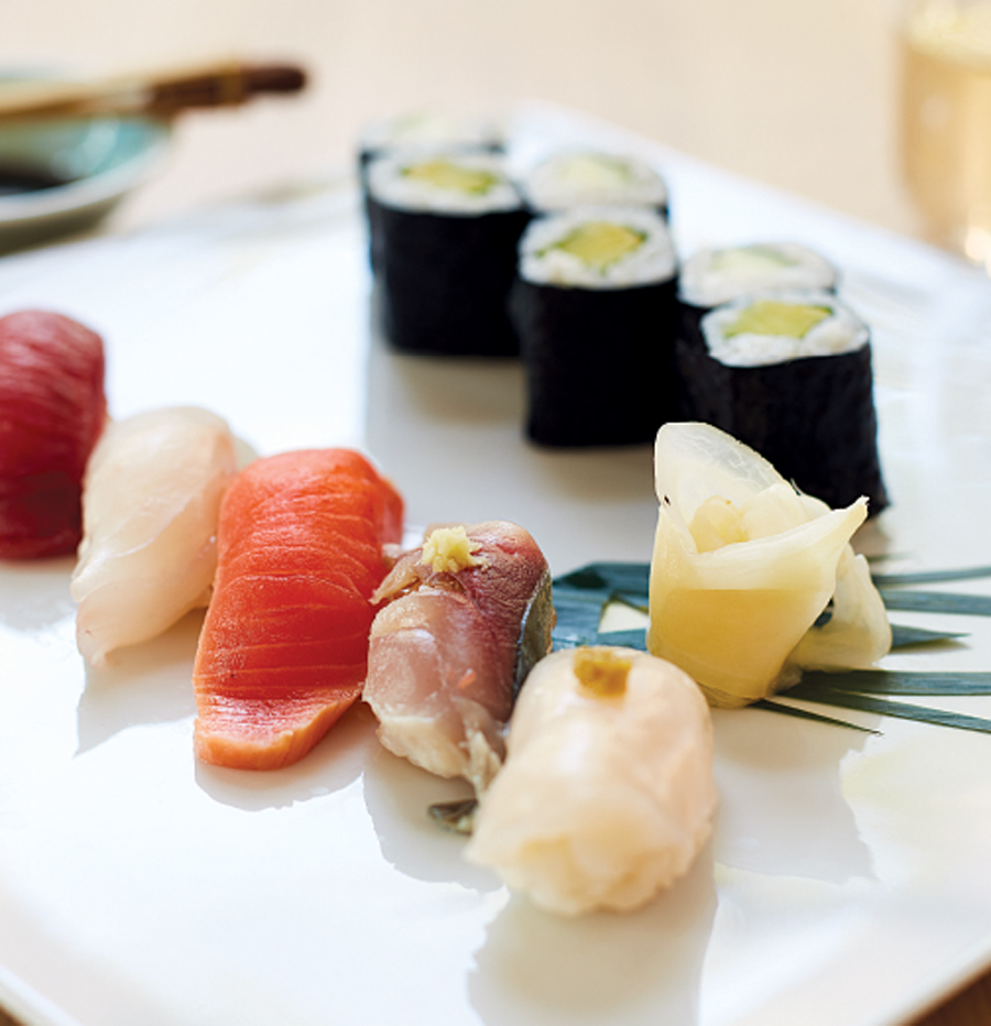 A plate of sushi at Kado No Mise & Kaiseki Furukawa.