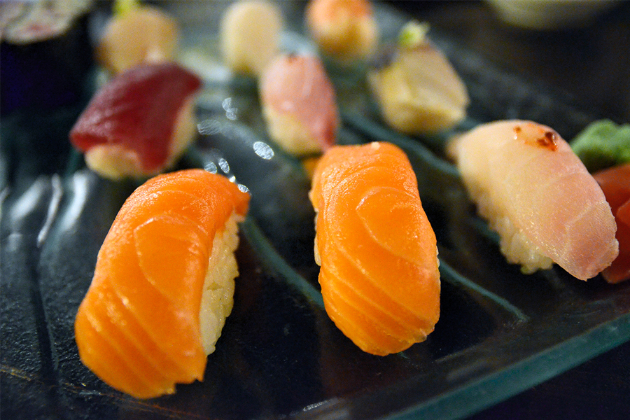A plate of sushi from Hanabi in Duluth.