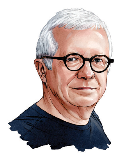 An illustrated portrait of David Salmela.