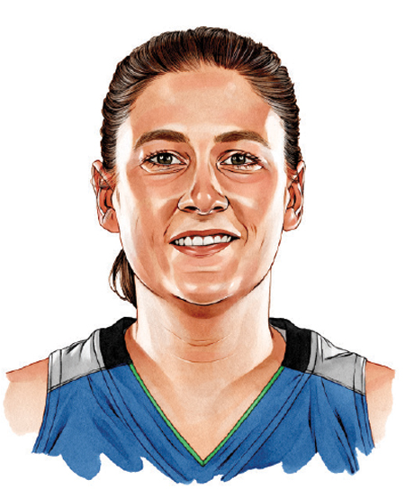 An illustrated portrait of Lindsay Whalen.