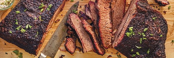 Surly Brewing Co.'s brisket on a cutting, part of the best barbecue in Minnesota.