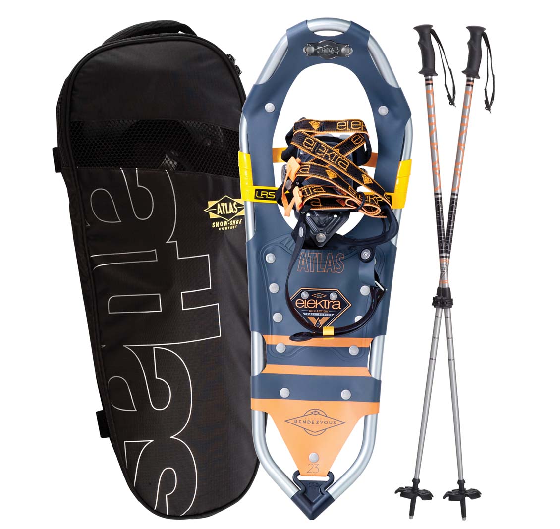 Atlas Elektra Rendevous Kit snowshoes.