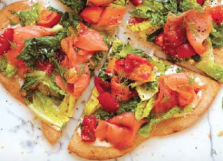 Salad Pizza with Lemon and Lox Recipe