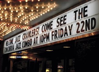 Beyond Bon Iver: The Eau Claire Jazz Festival Marquee outside Budget Theater