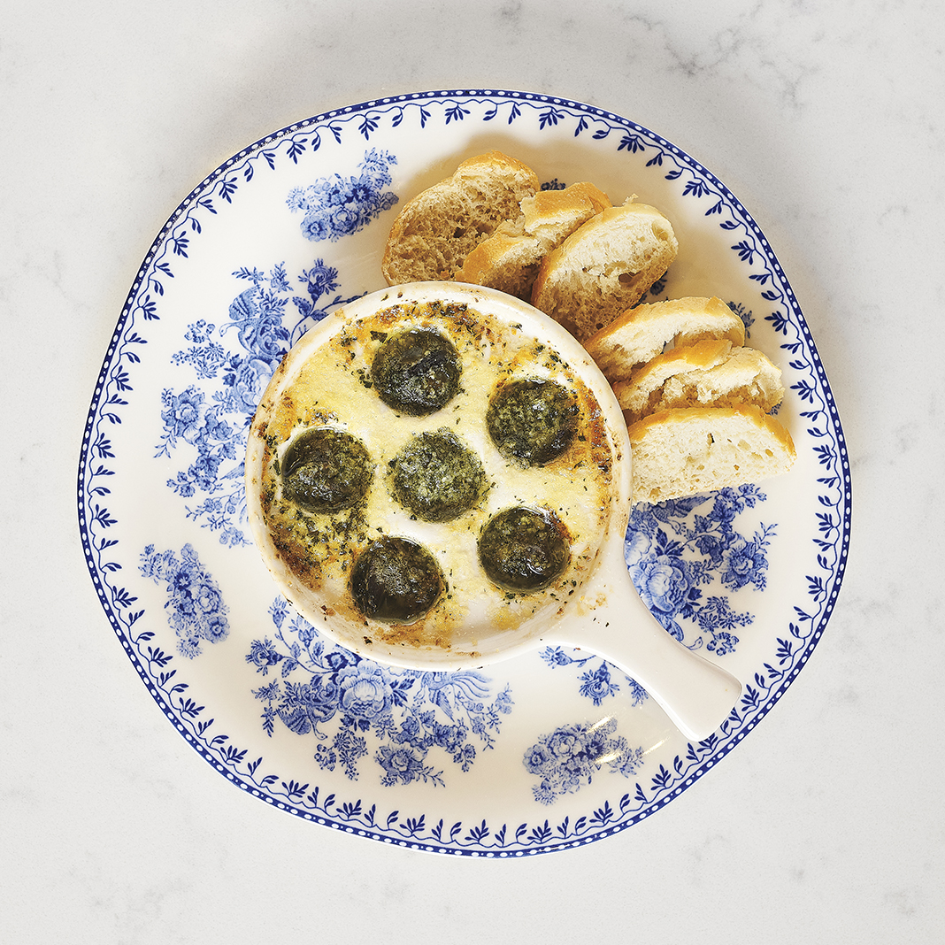 Escargot in garlic butter at Chloe by Vincent