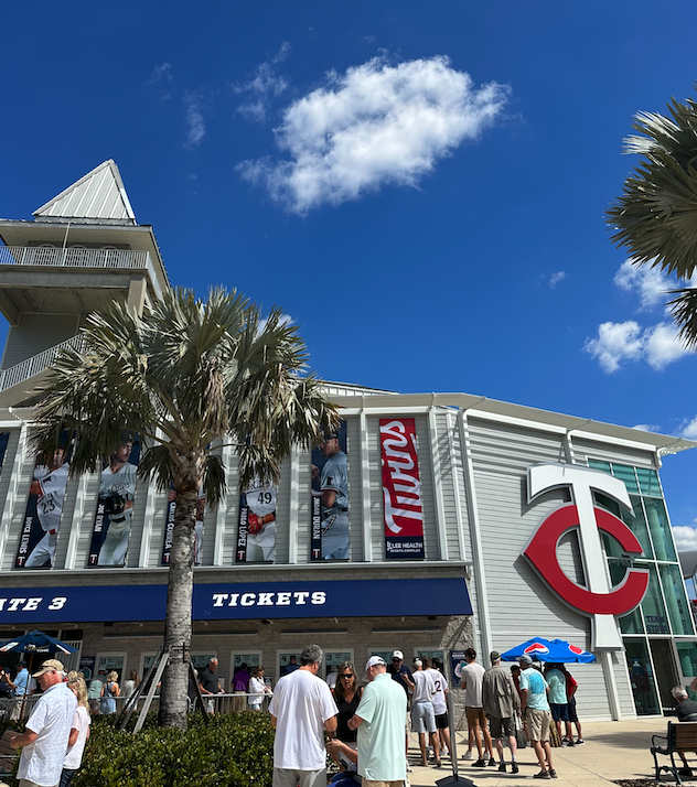 In line for the Twins training game at Lee Health Sports Complex