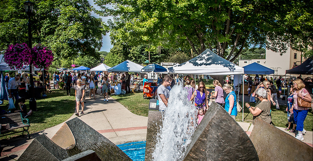 Art festival with summer light in Northfield Minnesota