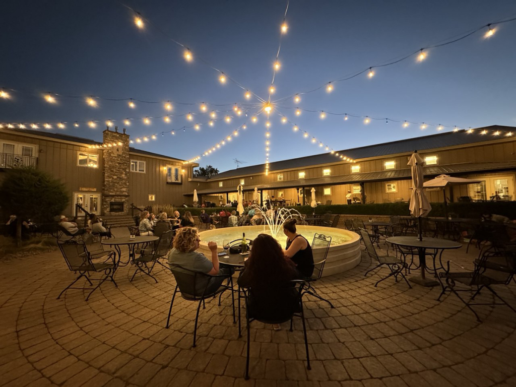 Crow River Winery Courtyard at Night