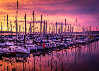 10,000 Lakes, One Lake City Lake City marina at sunrise